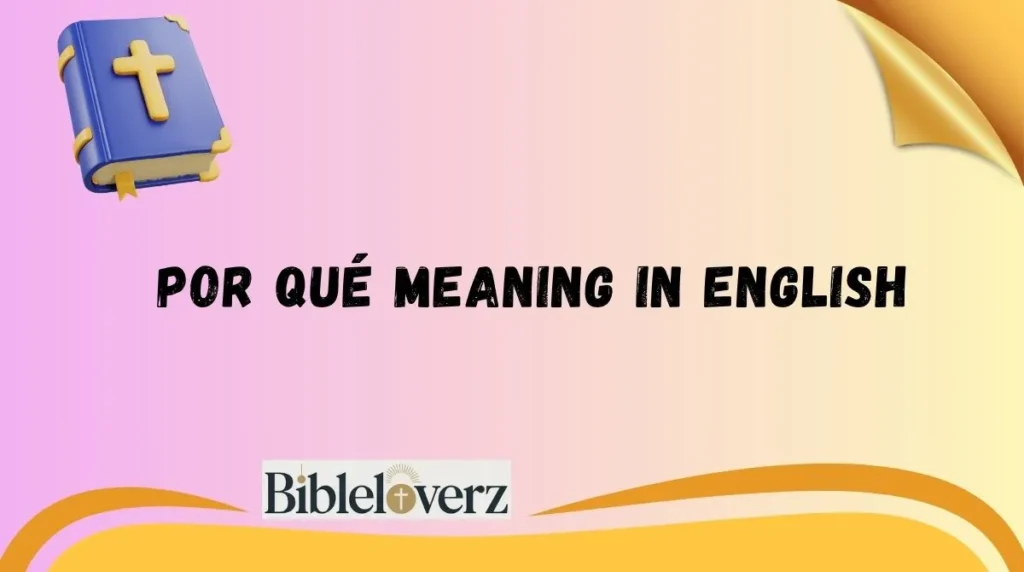 Por Qué Meaning in English